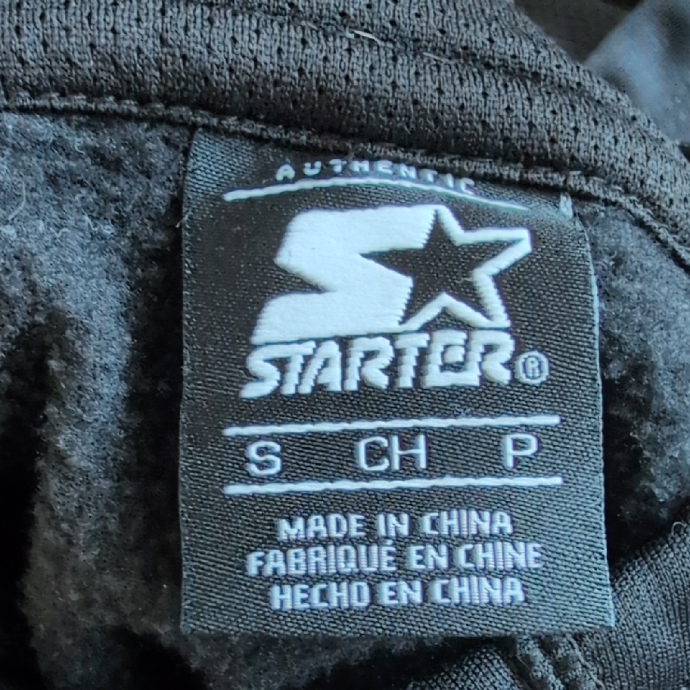 STARTER Black and White Fake Patty's Cropped Hoodie - Picture 4 of 6